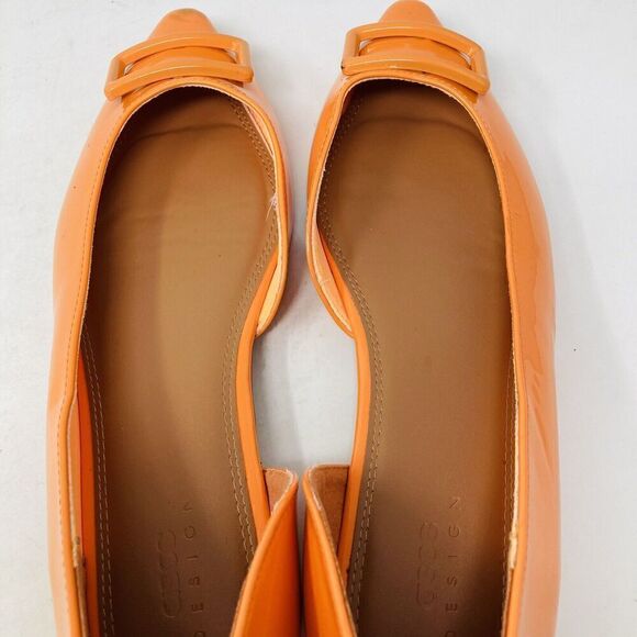 ASOS Legendary Pointed Ballet Flats Patent Orange Spring Summer Shoes US 9 - Picture 12 of 13